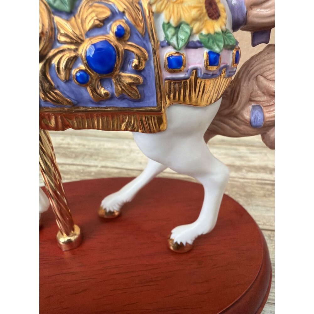 Lenox 2010 Sapphires and Sunflowers Ltd Ed Carousel Horse - No Box or COA - Picture 15 of 15